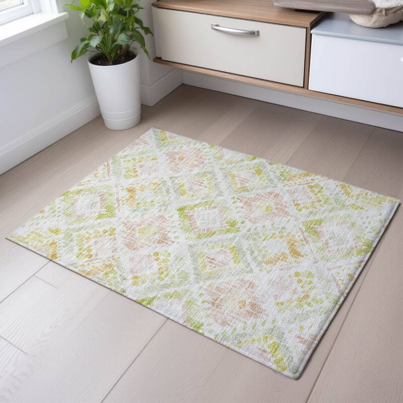 Premium Washable Super Soft Boho Watercolor Mayfield Rug - Pink - 1'8" x 2'6"