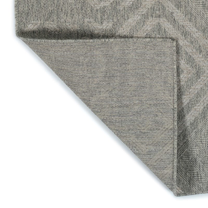 Modern Transitional Geometric Southwestern Textured High-Low Cut & Loop Runner - 2x 6