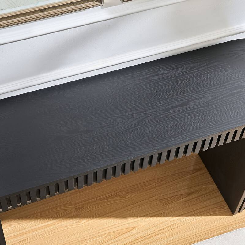 59.05'' Modern Vertical Stripe Console Table With Hidden Drawer