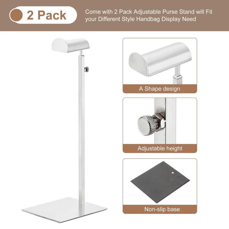 Purse Display Stand, 2Pcs - Stainless Steel Purse Hanger, Adjustable