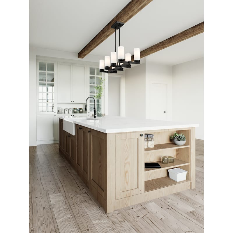 Danica 8 Light Linear Chandelier in Matte Black