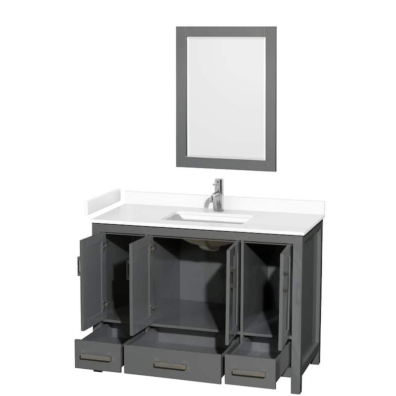 Wyndham Collection Sheffield 48" Single Bathroom Vanity, Carrara