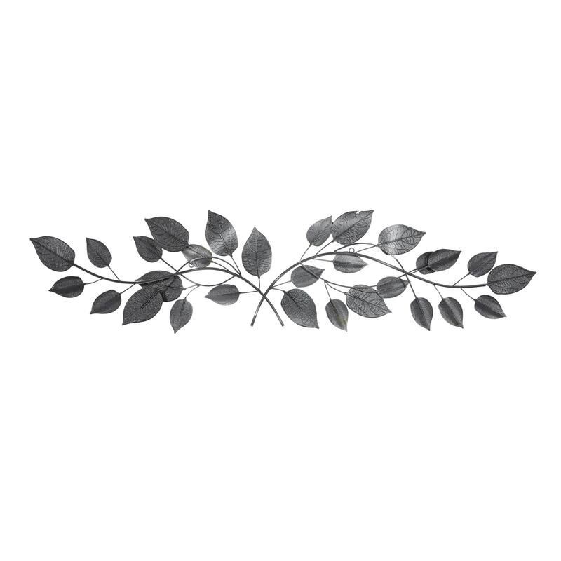 Bronze Metal Long Textured Leaf Home Wall Decor with Multiple Shades