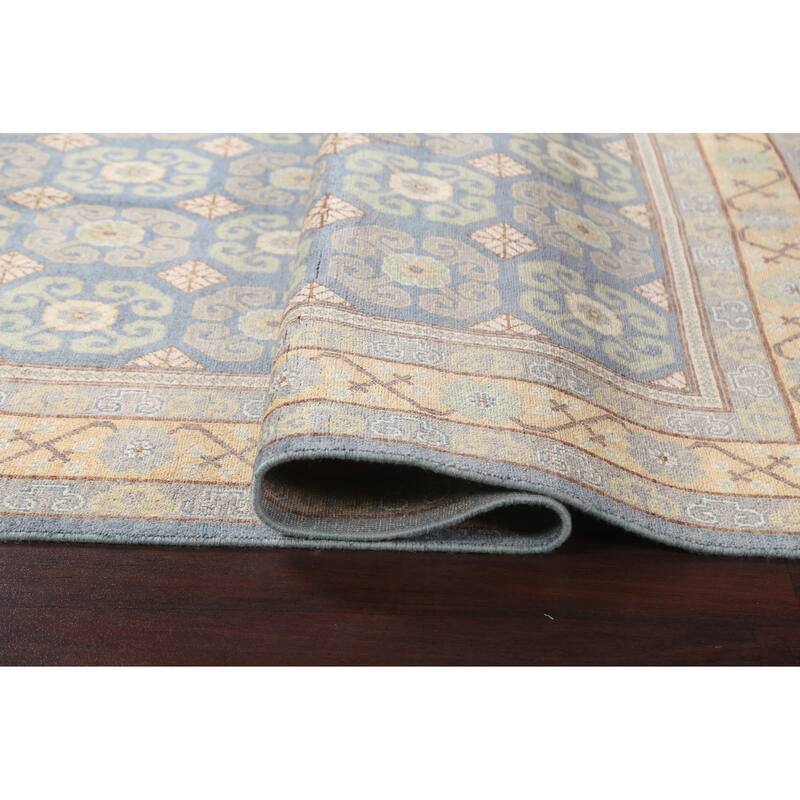 Vegetable Dye Geometric Khotan Home Decor Area Rug Wool Hand-knotted - 5'8" x 8'7"