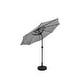 preview thumbnail 17 of 26, 9' Solar Lighted Patio Umbrella with Bronze Base Black/White Stripe