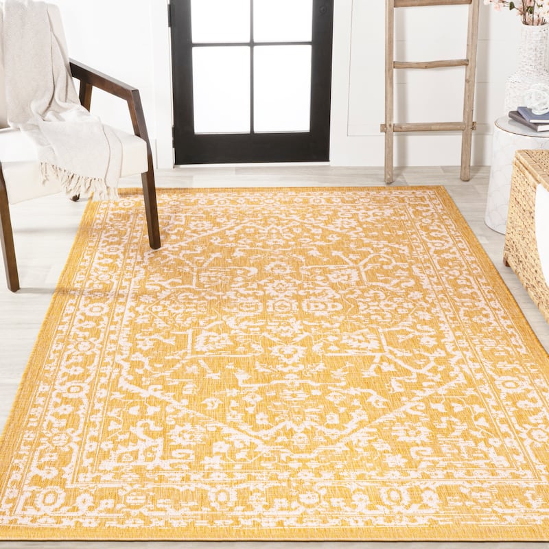 JONATHAN Y Medallion Textured Weave Indoor/Outdoor Area Rug