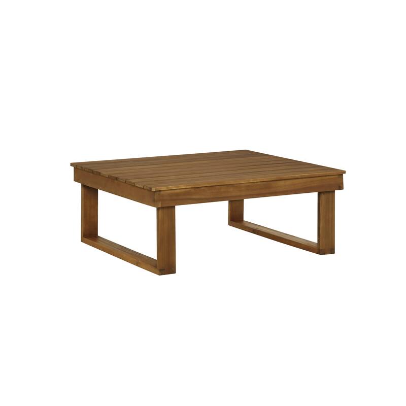 Fisher Acacia Wood Outdoor 2-PIece Table/Corner Chair Set