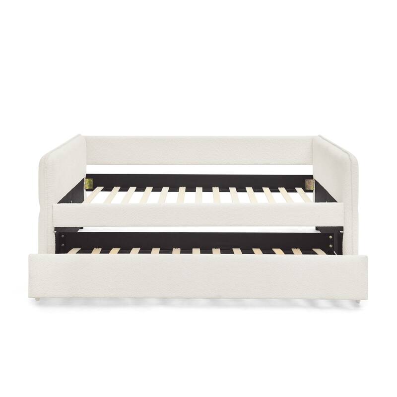 Daybed with Trundle Upholstered Tufted Sofa Bed