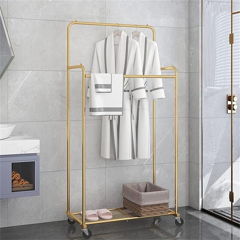 Heavy Duty Clothing Rolling Rack on Wheels for Hanging Clothes - 16"D x 29"W x 59.25"H