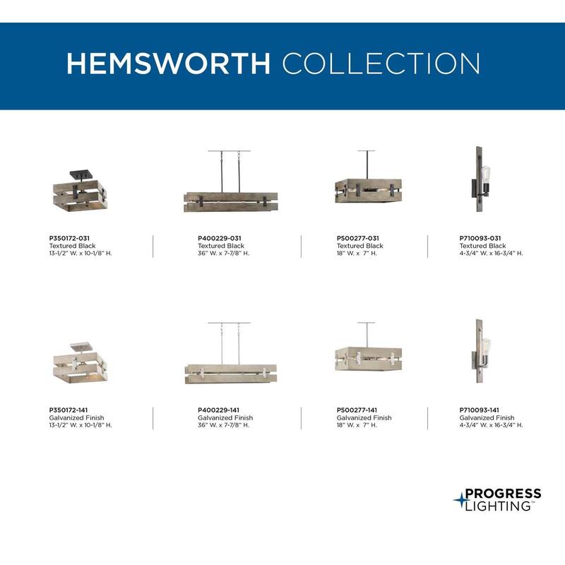 Hemsworth Collection 4-Light Textured Black Coastal Chandelier Light - 12.750" x 43.500" x 14.500"