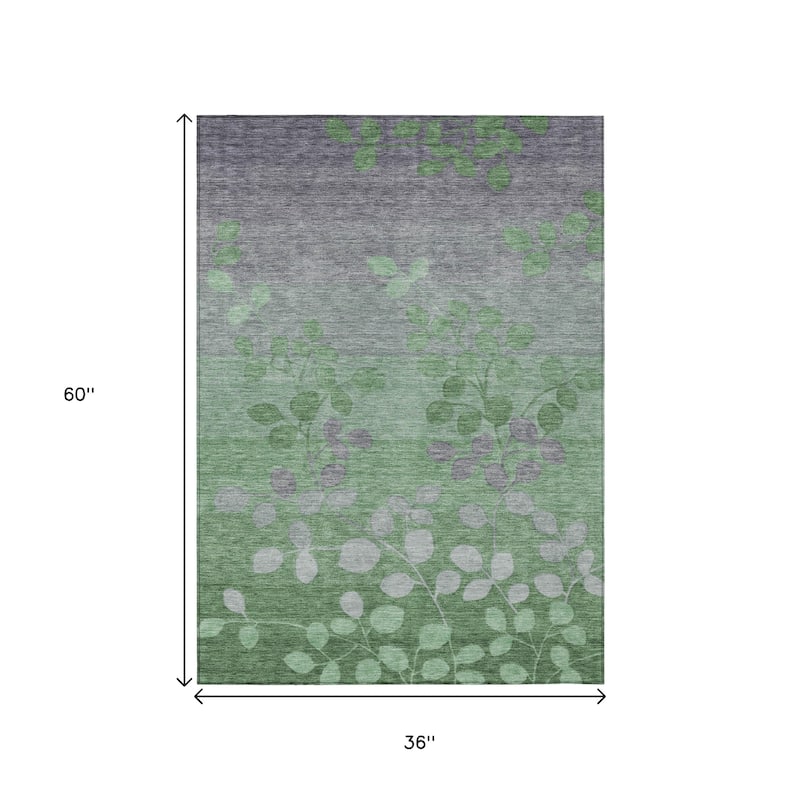 HomeRoots Floral Transitional Rectangle Outdoor Rug