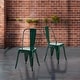 preview thumbnail 55 of 116, Industrial Metal 18 Inch Stackable Dining Chair Set Set of 2 - Evergreen