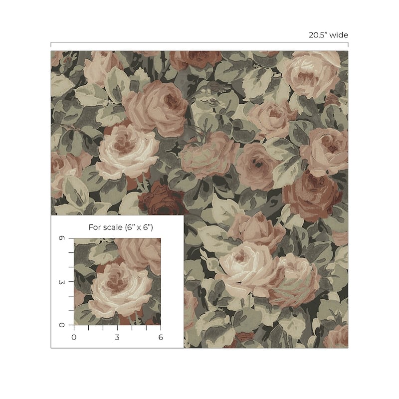 NextWall Rose Garden Peel and Stick Wallpaper