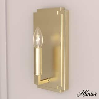 Hunter Zoanne 1-Light Geometric Wall Sconce - Hallway, Bedroom, Artwork - Contemporary, Transitional, Candle