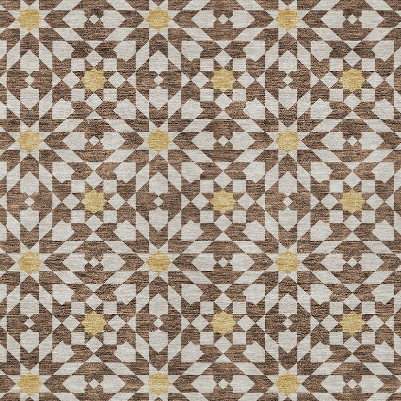 HomeRoots Floral Medallion Transitional Rectangle Outdoor Rug