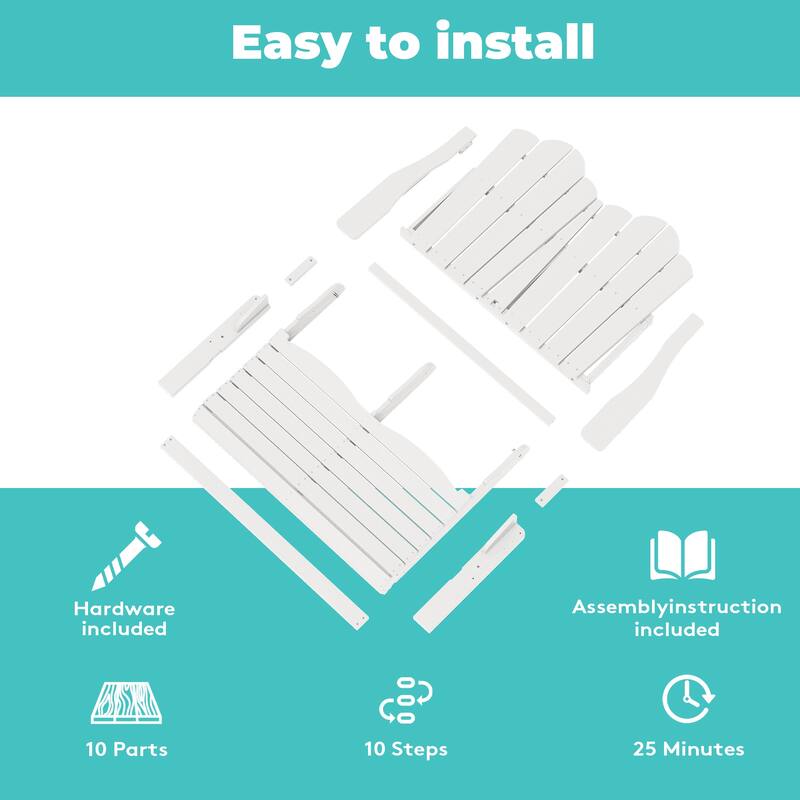 Outdoor HDPE Foldable Patio Loveseat