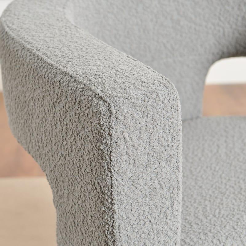 KINWELL 28" Wide Boucle Upholstered Square Armchair (Set of 2)