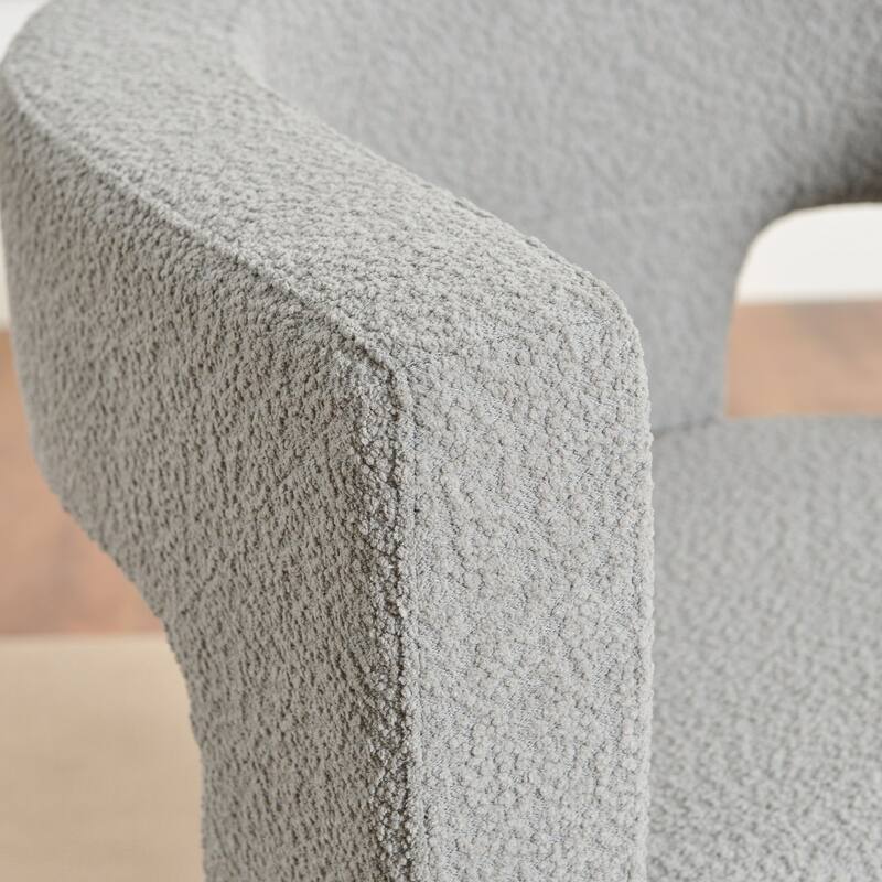 KINWELL 28" Wide Boucle Upholstered Square Armchair