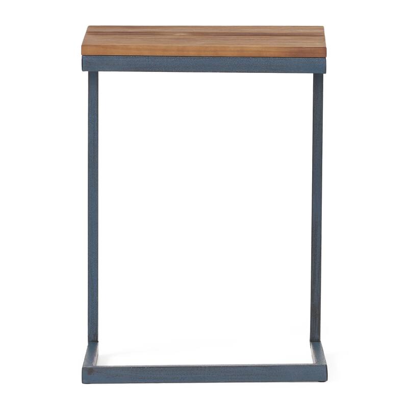 Christopher Knight Home Kora Outdoor Antique Firwood C-Shaped Accent Table