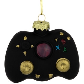 Game Controller Glass Christmas Hanging Ornament - 4" - Black - Bed Bath & Beyond - 43597625