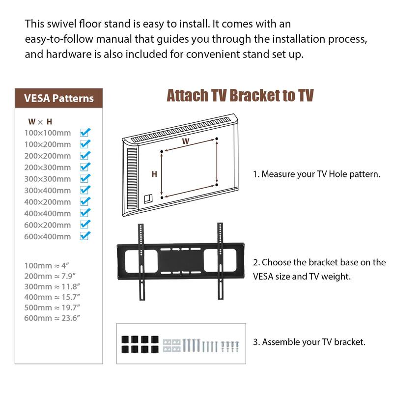 Wooden Storage TV Stand Height Adjustable Universal Swivel Entertainment Center With Mount TV Stand