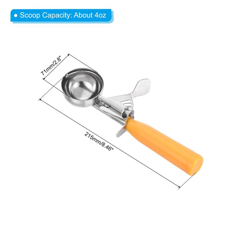 1.6 Ounce Ice Cream Scoop with Trigger, Portion Cookie Scoop, Yellow - Yellow