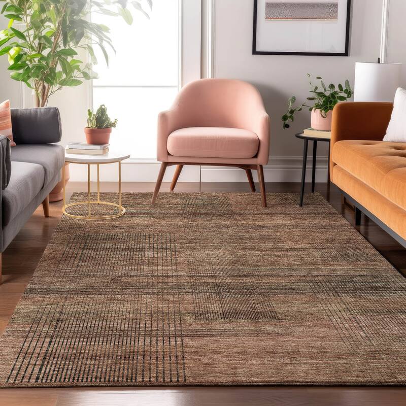 Premium Washable Super Soft Solid Hatches Mayfield Rug - Paprika - 9' x 12' - Rectangle
