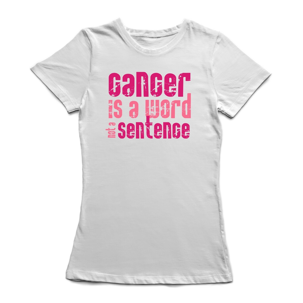 Shop Cancer Is A Word Not A Sentence Pink Fight Women S White T