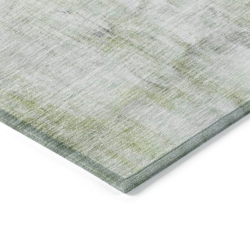 Machine Washable Indoor/ Outdoor Abstract Watercolor Chantille Rug