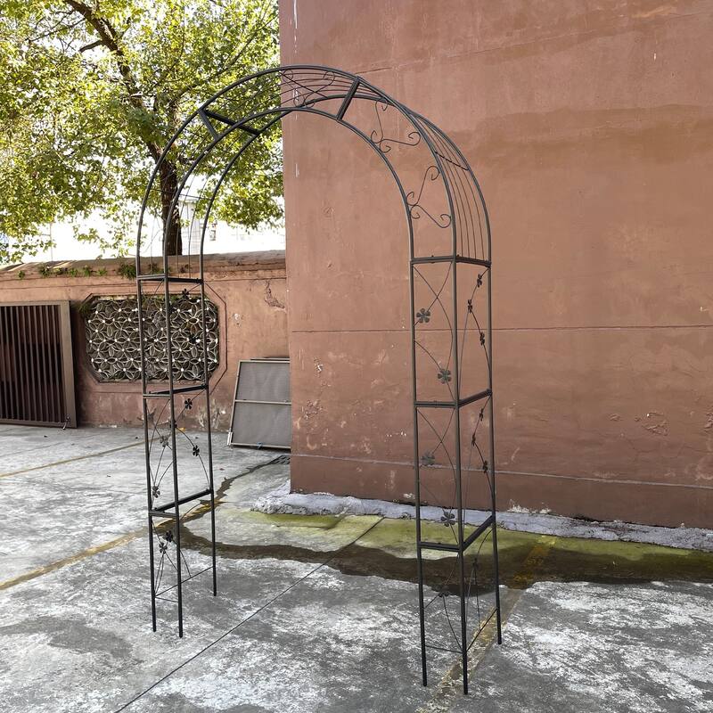 58'' x 19'' Metal Outdoor Garden Arch Trellis Climbing Plants Support