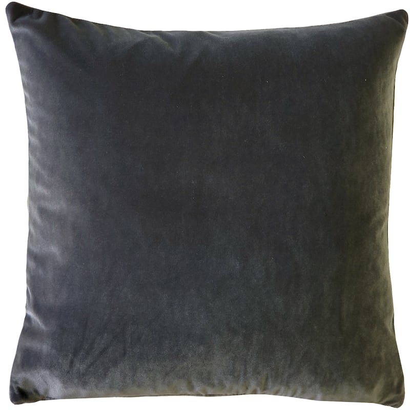 Pillow Decor Castello Soft Velvet Throw Pillows (3 Sizes, 18 Colors) - 17" x 17' - Cover Only - Graphite Grey
