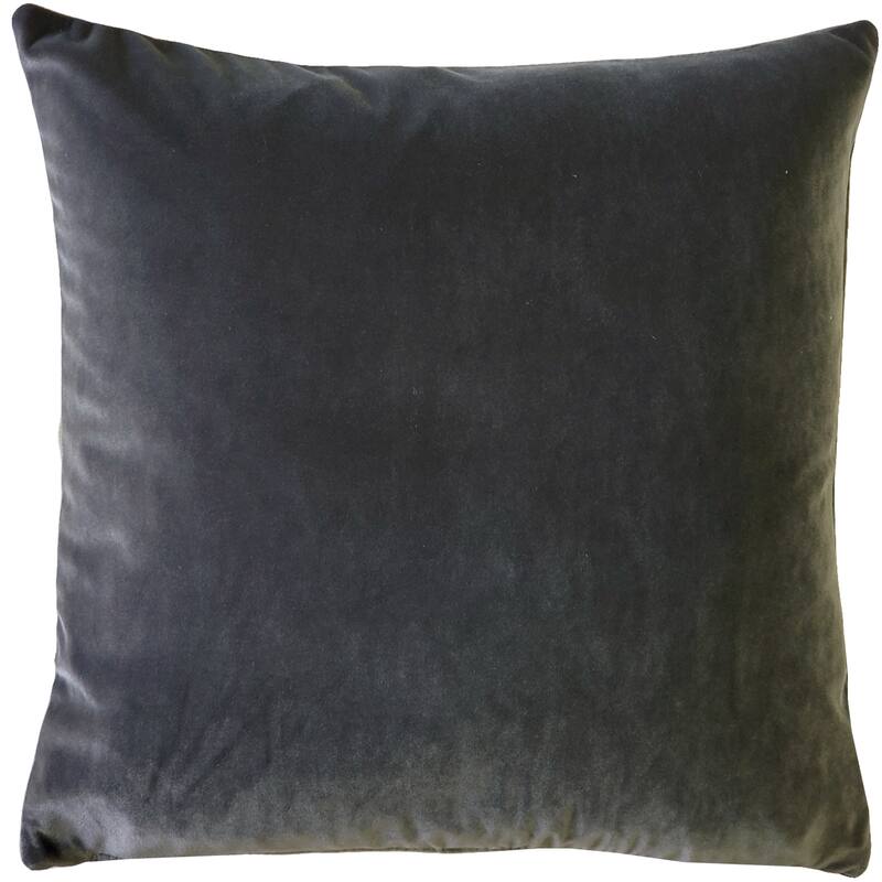Pillow Decor Castello Soft Velvet Throw Pillows (3 Sizes, 18 Colors) - Graphite Grey - 20" x 20" - Cover Only