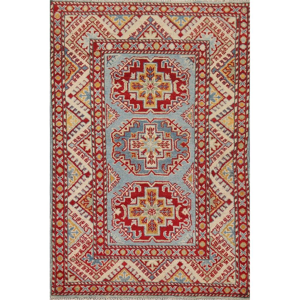 Kazak Foyer Rug Wool Hand-Knotted Wool Carpet - 2'10" x 4'3"