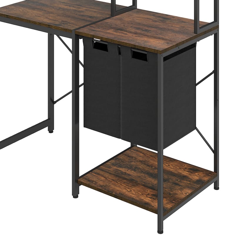 Moasis Laundry Room Organization,Over-Washer and Dryer Shelves with Removable Pull-Out Hamper