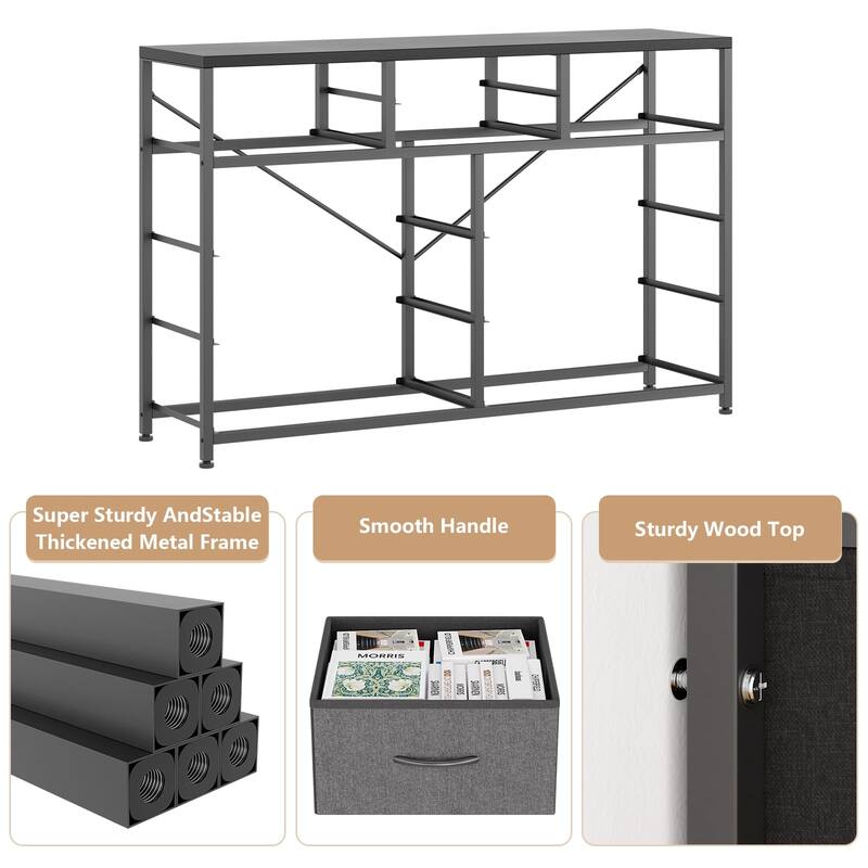 Fabric Dresser with 10 Drawers,47" TV Stand Dresser