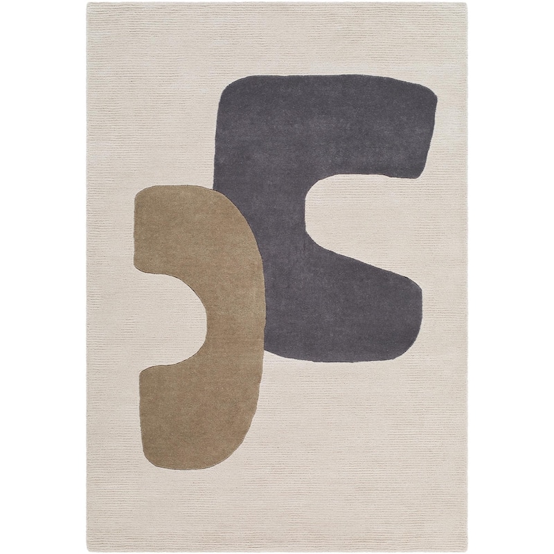 Livabliss Rossi Modern Abstract Area Rug - Beige/Grey - 5' x 7' 6"