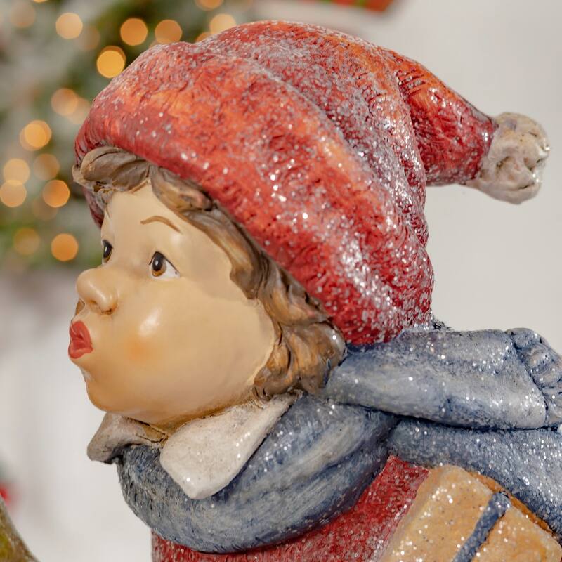 Set of 2 "First Kiss" Standing Christmas Tushka's with Gift - 14"x11"x26"H