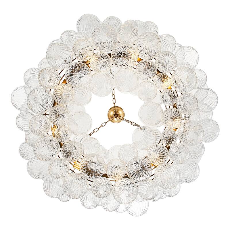 Gold Bubble Ball Chandelier, LED Pendant Light with Glass Globes