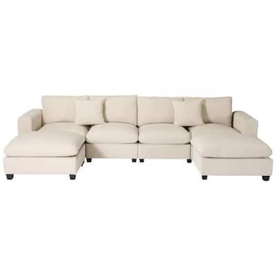 Hamilton 6-Piece Corduroy Upholstered Modular Sectional with USB Port