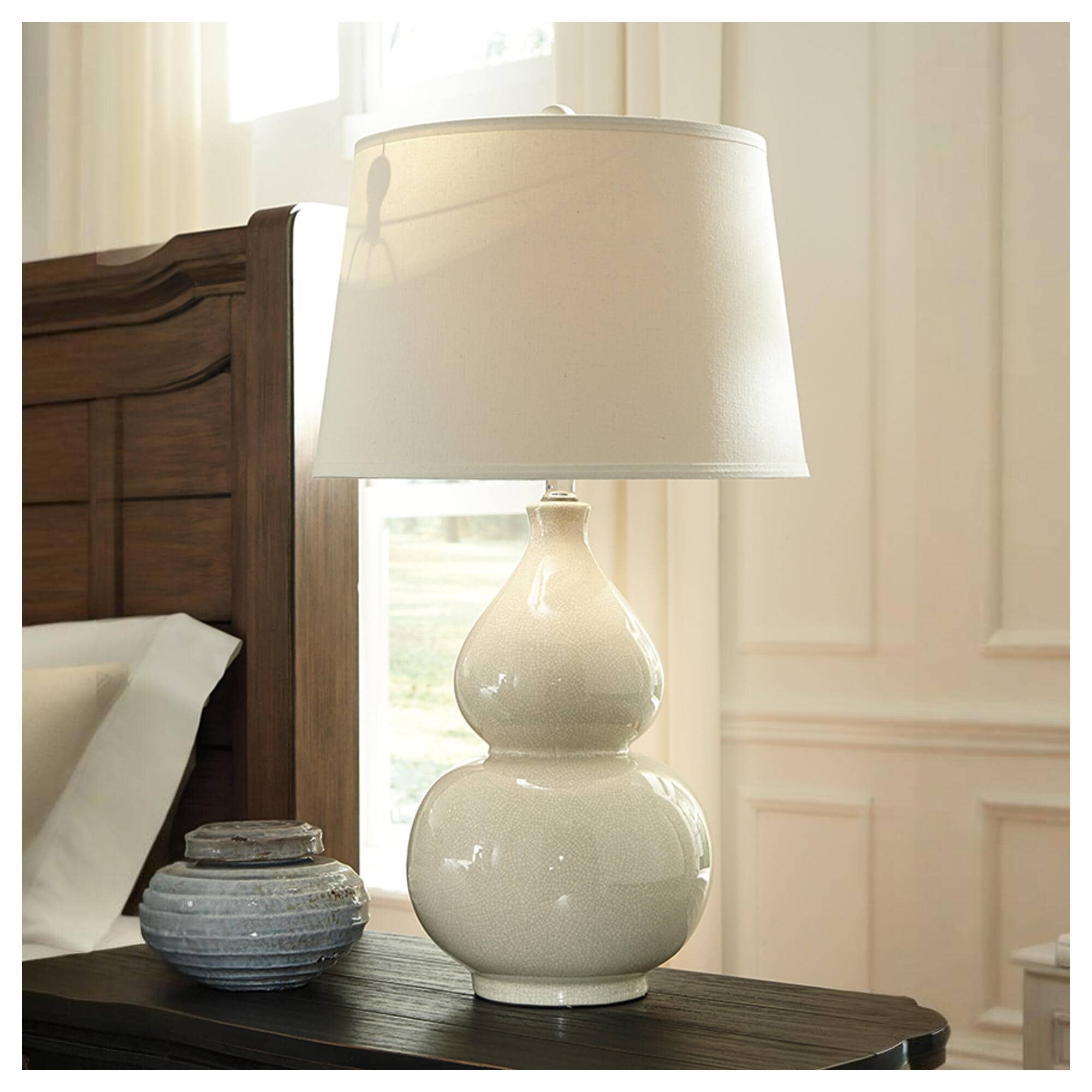 Signature Design by Ashley Saffi BeigeTable Lamp - 17" W x 17" D x 29.75" H