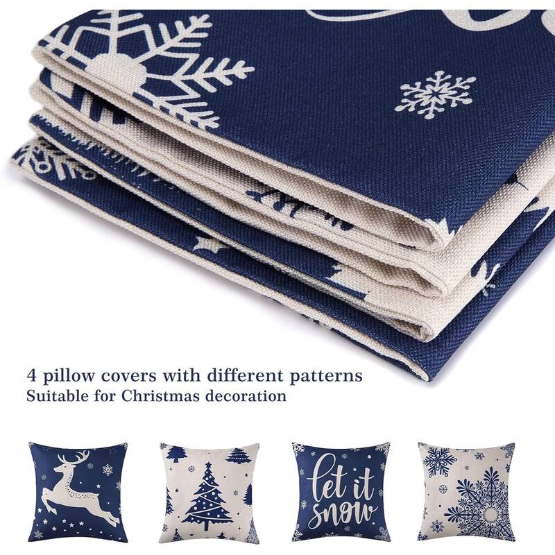 18x18 inch Xmas Winter Holiday Decorations Pillow Covers, Pillow Case