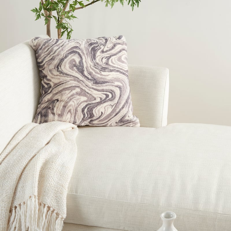 Mina Victory Plush Marble Throw Pillow