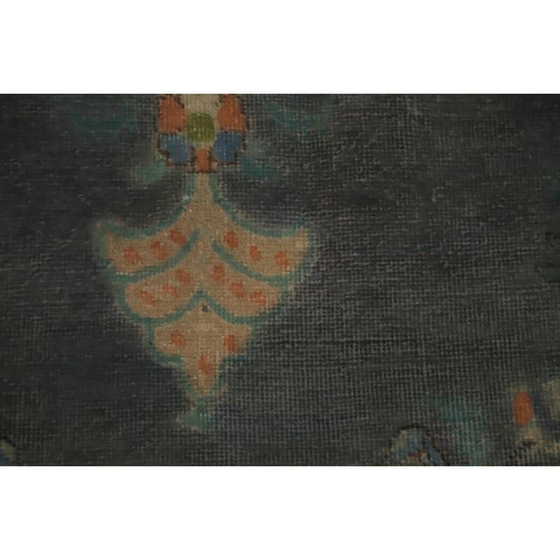 Hand Knotted Oriental 100% Wool Carpet Traditional Medallion Greys & Charcoal Tabriz Area Rug - 10' 11'' X 8' 0''