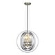 preview thumbnail 5 of 6, 4-Light Modern Clear Globe Ghost Chandelier with Crystal and Champagne Candlestick - W:15.7"