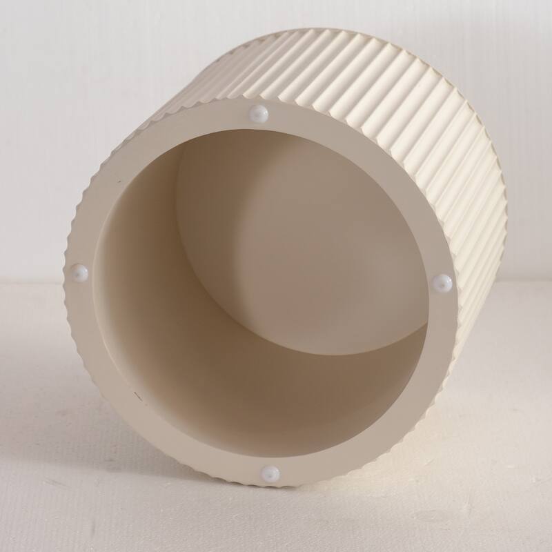 GDFStudio - Set of 2 Modern Wave Stripe Nesting Coffee Table Round Drum Accent Tables