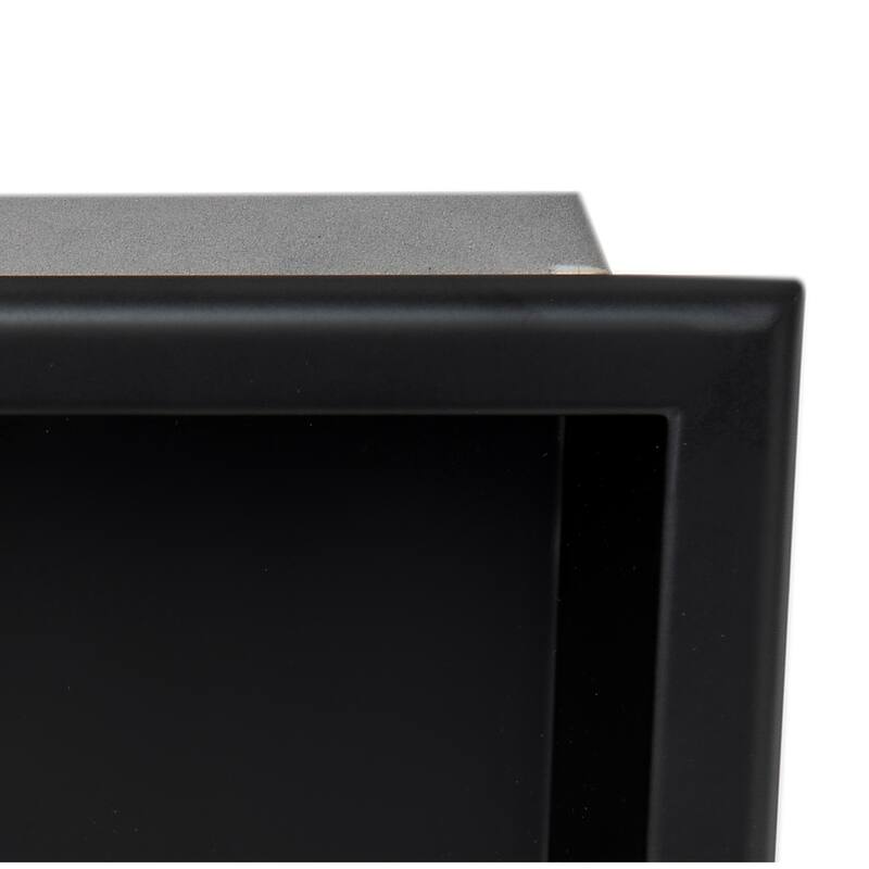 ALFI brand 12" x 12" Black Matte Stainless Steel Square Single Shelf Bath Shower Niche