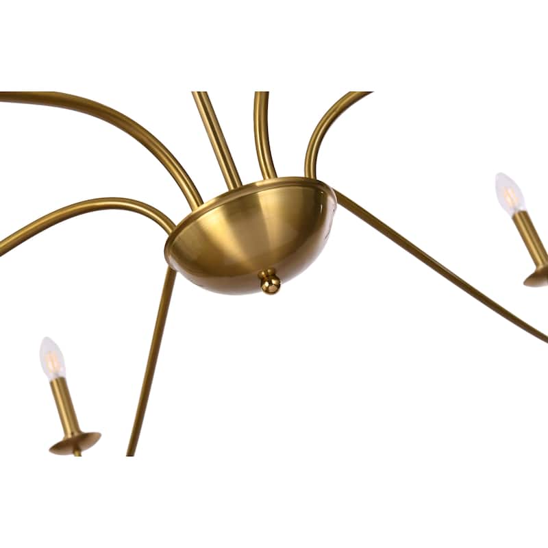 6-Light Classic French Minialist Chandelier with Candle-Style Lighting