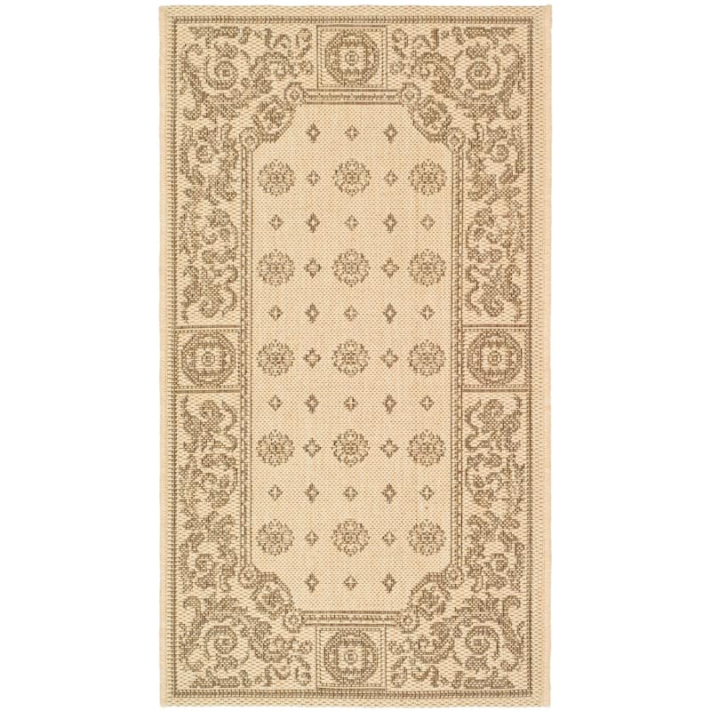 SAFAVIEH Courtyard Steve Indoor/ Outdoor Waterproof Patio Backyard Rug - 2' x 3'7" - Natural/Brown