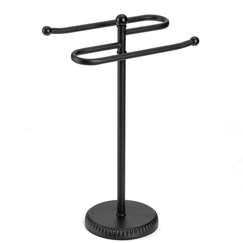 Matte Black Stainless Steel S-Design Fingertip Towel Holder With Heavy Base