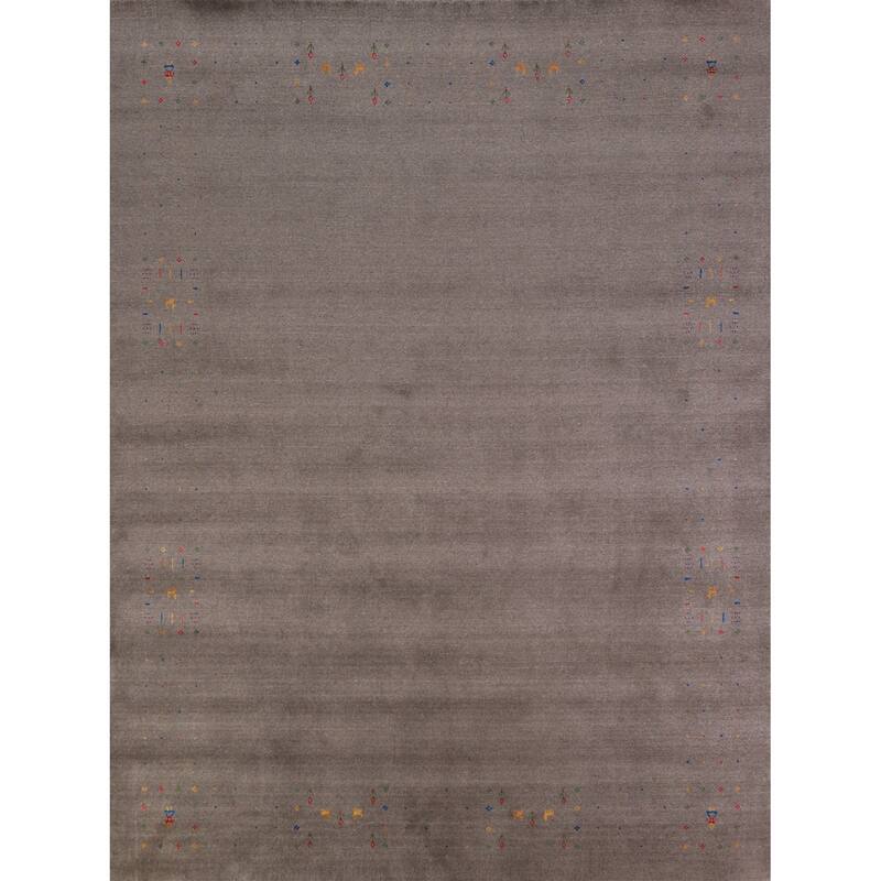 Tribal Gabbeh Indian Area Rug Handmade Oriental Wool Carpet - 8'2" x 9'10"